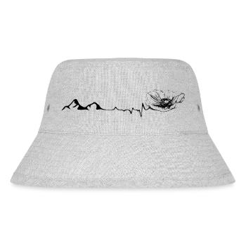 Flower - Heartbeat - Mountain - (3) - Stanley/Stella Recycled Bucket Hat - heather grey - Front