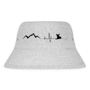 Hund - Herzschlag - Berg - (3) - Stanley/Stella recycelter Bucket Hat - Grau meliert - Vorne