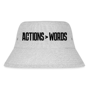 Actions Speak Louder Than Words - Motivation Gift - Stanley/Stella Recycled Bucket Hat - heather grey - Front