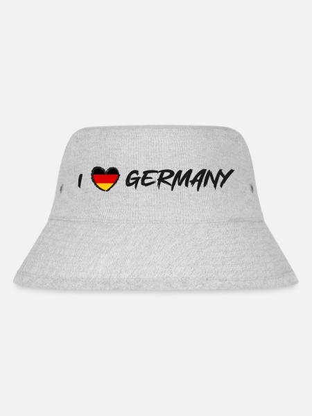 I Love Germany Deutschlandflagge Herz - Stanley/Stella recycelter Bucket Hat - Grau meliert