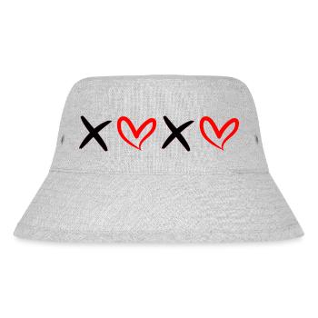 XOXO Black and Red - Stanley/Stella Recycled Bucket Hat - heather grey - Front