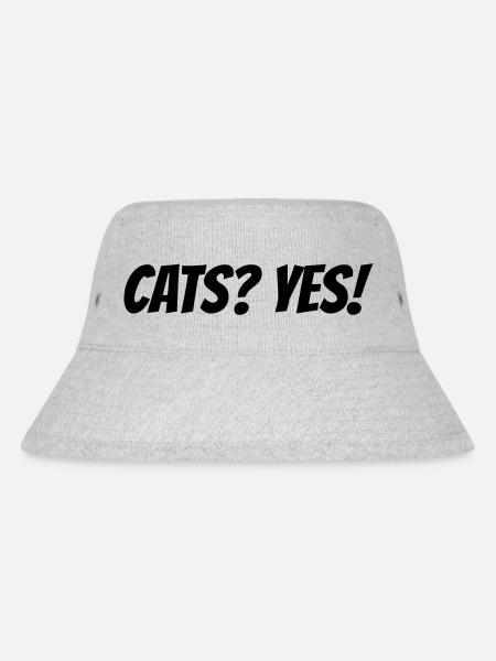 Lustiges T-Shirt Cats? Yes! Für Katzenfreunde - Stanley/Stella recycelter Bucket Hat - Grau meliert