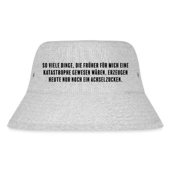 Shrugging disasters: Inner strength. - Stanley/Stella Recycled Bucket Hat - heather grey - Front