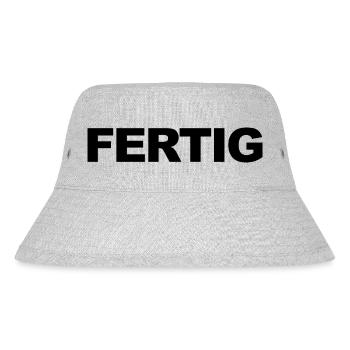Fertig - Feierabend, ich habe Fertig! Männer, Dame - Stanley/Stella recycelter Bucket Hat - Grau meliert - Vorne