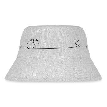 Dog Heart One Line - Stanley/Stella recycelter Bucket Hat - Grau meliert - Vorne