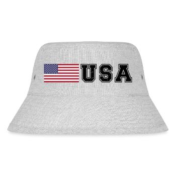 TEAM USA amerikanische Flagge Fahne vor Schrift - Stanley/Stella recycelter Bucket Hat - Grau meliert - Vorne