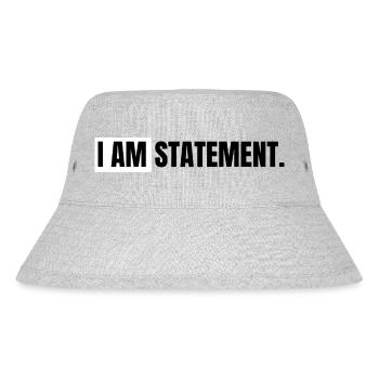 I AM STATEMENT SCHWARZ 10 x 5 cm - Stanley/Stella recycelter Bucket Hat - Grau meliert - Vorne