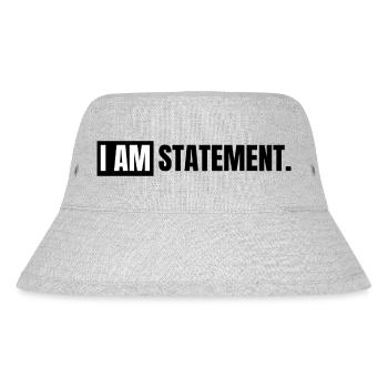 I AM STATEMENT Schwarz/Weiß - Stanley/Stella recycelter Bucket Hat - Grau meliert - Vorne