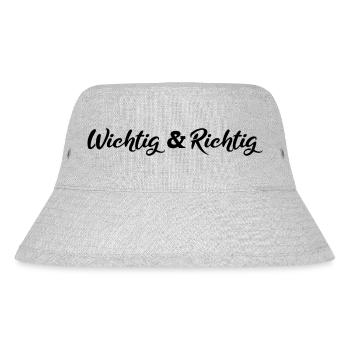 wichtig und richtig Black - Stanley/Stella recycelter Bucket Hat - Grau meliert - Vorne