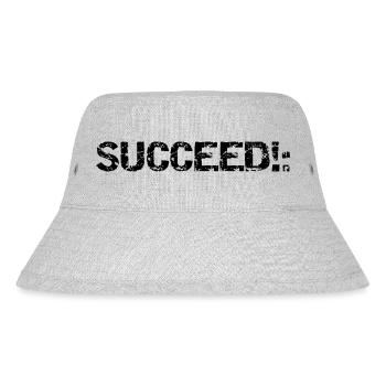 SUCCEED!: - Stanley/Stella recycelter Bucket Hat - Grau meliert - Vorne