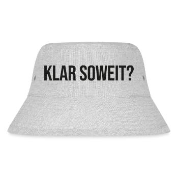 Klar soweit - Stanley/Stella recycelter Bucket Hat - Grau meliert - Vorne