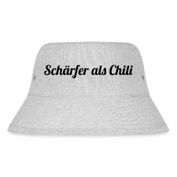 Schärfer als Chili - Stanley/Stella recycelter Bucket Hat - Grau meliert - Vorne