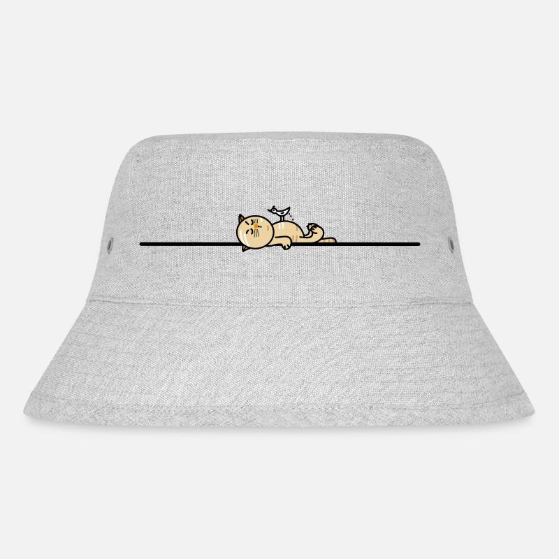 Drôle de chat avec mouette - Bob recyclé Stanley/Stella - gris chiné