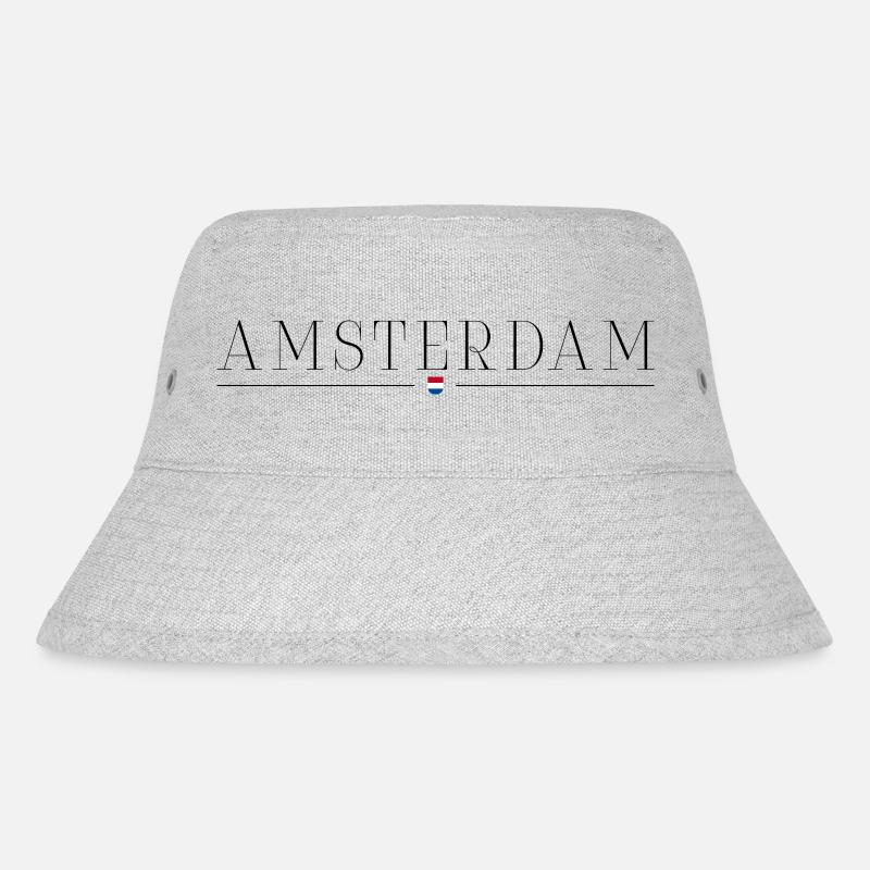 Meet me in Amsterdam Netherlands - Stanley/Stella recycelter Bucket Hat - Grau meliert