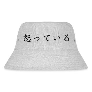 angry - japanese - Stanley/Stella Recycled Bucket Hat - heather grey - Front