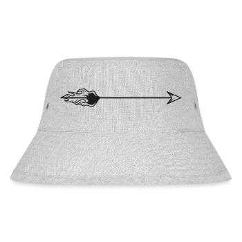 gezeichneter Pfeil mit Feuer - Stanley/Stella recycelter Bucket Hat - Grau meliert - Vorne