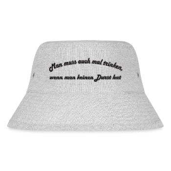 Trinken Durst Bier Alkohol T-Shirt Party Geschenk - Stanley/Stella recycelter Bucket Hat - Grau meliert - Vorne