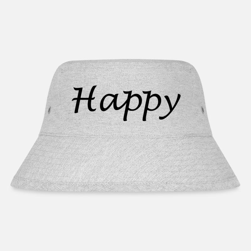 Happy - Stanley/Stella recycelter Bucket Hat - Grau meliert