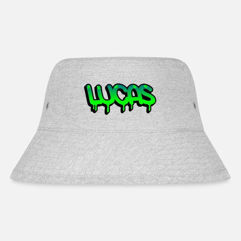 Graffiti-Name Lucas - Stanley/Stella recycelter Bucket Hat - Grau meliert