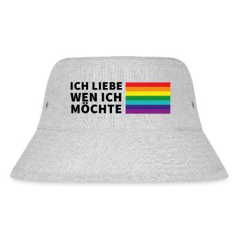 Ich liebe wen ich möchte Pride Flagge - Stanley/Stella recycelter Bucket Hat - Grau meliert - Vorne