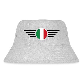 Italienisches Flair T-Shirt - Stanley/Stella recycelter Bucket Hat - Grau meliert - Vorne