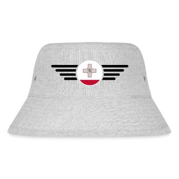 Malta Stil T-Shirt - Stanley/Stella recycelter Bucket Hat - Grau meliert - Vorne