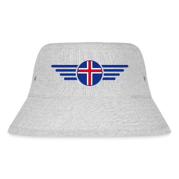 Island Stil Design T-Shirt - Stanley/Stella recycelter Bucket Hat - Grau meliert - Vorne