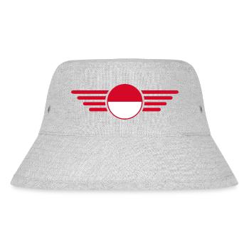 Monaco Stil Design T-Shirt - Stanley/Stella recycelter Bucket Hat - Grau meliert - Vorne