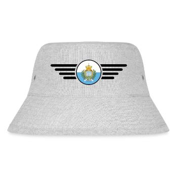 San Marino Stil Design T-Shirt - Stanley/Stella recycelter Bucket Hat - Grau meliert - Vorne