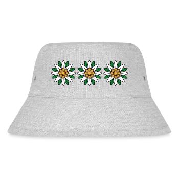 Edelweiss - Stanley/Stella recycelter Bucket Hat - Grau meliert - Vorne