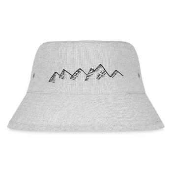 Berge Zeichnung - Stanley/Stella recycelter Bucket Hat - Grau meliert - Vorne
