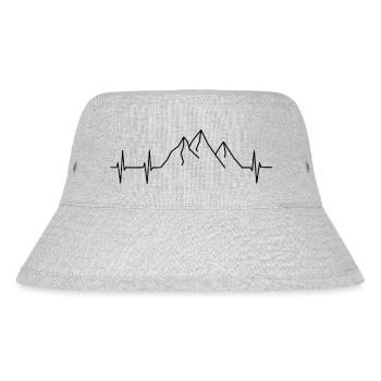 Mountains Heartbeat - Stanley/Stella Recycled Bucket Hat - heather grey - Front