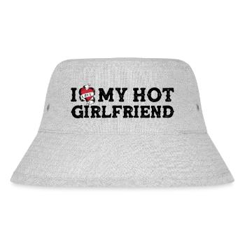 Vintage I Love My Hot Girlfriend - I Heart My - Bob recyclé Stanley/Stella - gris chiné - Devant