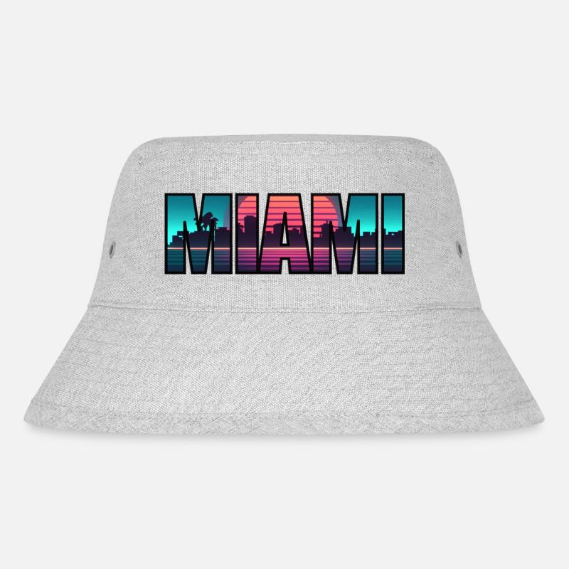 MIAMI BEACH - Stanley/Stella recycelter Bucket Hat - Grau meliert