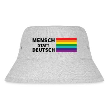 Mensch statt deutsch Spruch Pride Flagge - Stanley/Stella recycelter Bucket Hat - Grau meliert - Vorne