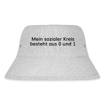 Mimikama Sozialer Kreis aus 0 und 1 - Stanley/Stella recycelter Bucket Hat - Grau meliert - Vorne