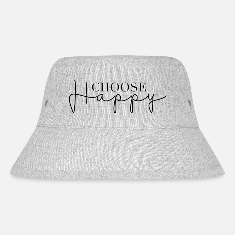 Choose Happy - Stanley/Stella recycelter Bucket Hat - Grau meliert
