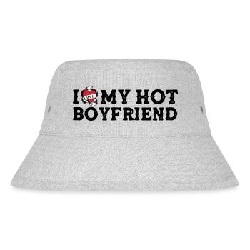 Vintage Ich Liebe Meinen Heißen Freund Ich Herz Meinen Heißen Freund - Stanley/Stella recycelter Bucket Hat - Grau meliert - Vorne