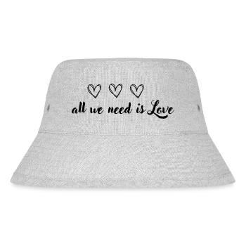 all we need is love - Stanley/Stella recycelter Bucket Hat - Grau meliert - Vorne