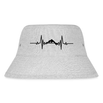 Heartbeat verschneiter Berg - Stanley/Stella recycelter Bucket Hat - Grau meliert - Vorne