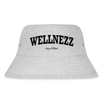 Wellnezz - Poor & Lazy - Stanley/Stella recycelter Bucket Hat - Grau meliert - Vorne