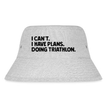 I Can't I Have Plans Doing Triathlon Triathlete - Stanley/Stella Recycled Bucket Hat - heather grey - Front