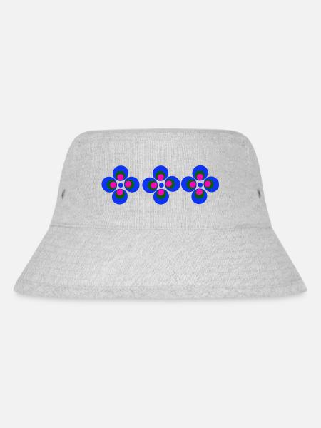 Blue Flower von Iza Fabian - Stanley/Stella recycelter Bucket Hat - Grau meliert