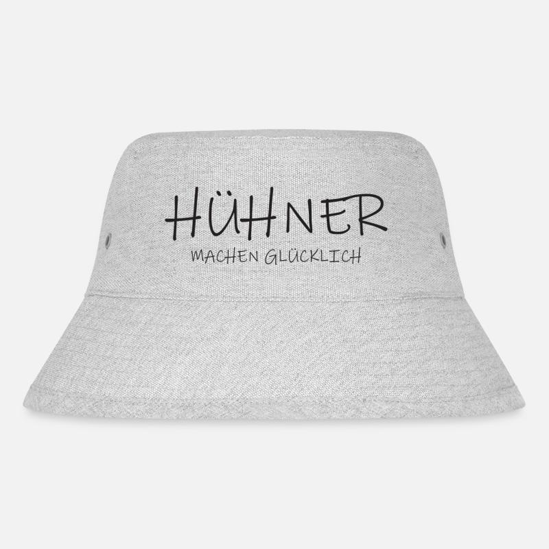 Hühner machen glücklich - Stanley/Stella recycelter Bucket Hat - Grau meliert