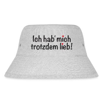 Ich hab' mich trotzdem lieb! - Stanley/Stella recycelter Bucket Hat - Grau meliert - Vorne