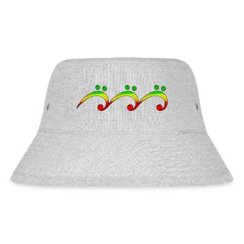 Reggae, Bassschlüssel, Welle, Jamaika, Musik, - Stanley/Stella recycelter Bucket Hat - Grau meliert - Vorne