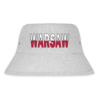 Warschau in Nationalfarben - Stanley/Stella recycelter Bucket Hat - Grau meliert - Vorne