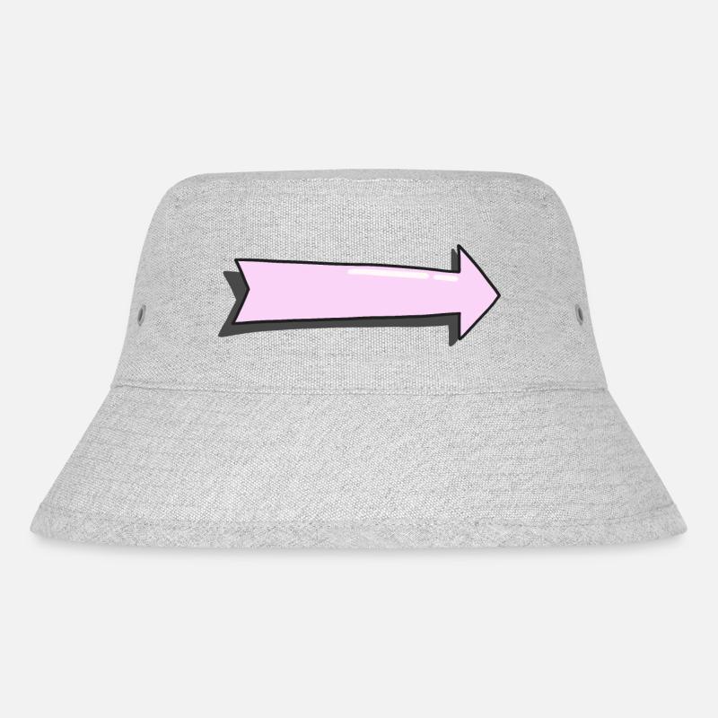rosa Pfeil mit Schatten - Stanley/Stella recycelter Bucket Hat - Grau meliert