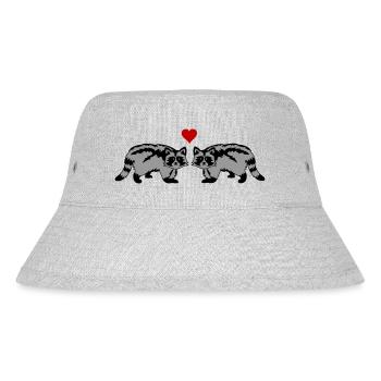 Raccoons in love - Stanley/Stella Recycled Bucket Hat - heather grey - Front