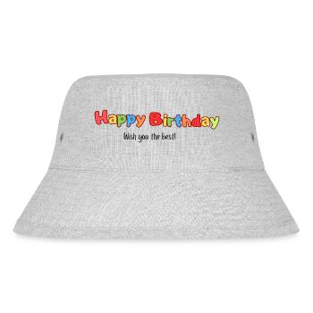 Happy Birthday - Stanley/Stella recycelter Bucket Hat - Grau meliert - Vorne